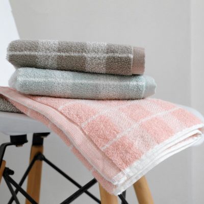 34x75cm 100% Cotton Classic Checkered Plaid Home Bathroom Soft Hand Towel Family Adult Wash Cloth