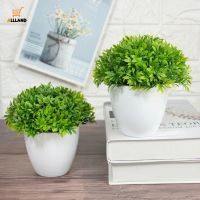 Mini Artificial Fakes Plants Bonsai/ Simulation Bamboo Grass Ball Potted/ Small Simulated Lotus Office Table Plant Ornaments Home Decor