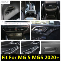 Dashboard Air Ventแผงเกียร์กล่องถุงมือสำหรับ MG 5 MG5 2020 2021คาร์บอนไฟเบอร์สแตนเลสอุปกรณ์เสริมภายใน