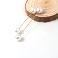 1Set/2PCS Charm Double Simulated Pearl Brooch Pins For Women Lapel Brooch Jewelry Dress Suit Pin Brooch Christmas Gift P705