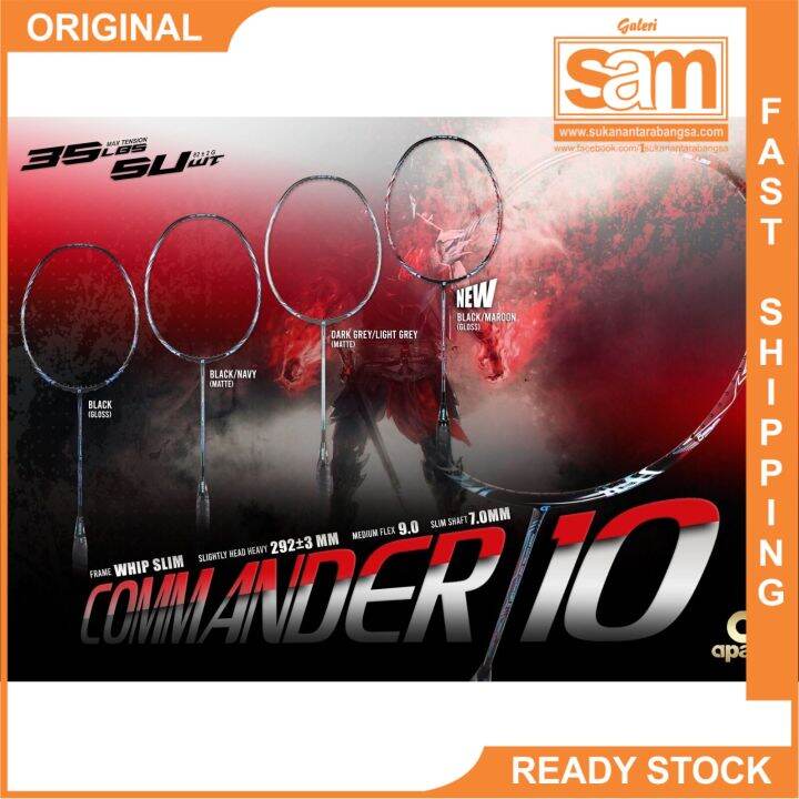 APACS Badminton Racket Commander 10. (Free Grip, String and