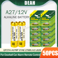 50ชิ้นแบตเตอรี่อัลคาไลน์12โวลต์27A G27A MN27 MS27 K27A A27 V27GA ALK27A A27BP L828สำหรับปลุกการควบคุมระยะไกลเซลล์แห้ง