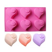 แม่พิมพ์ ซิลิโคน รูปหัวใจ 6 ช่อง (สีแรนดอม) Hearts Silicone Molds งานฝีมือ ขนม ช็อคโกแลต งานฝีมือ ขนม ช็อคโกแลต