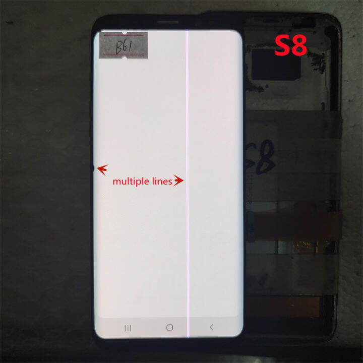 จอ-lcd-สำหรับ-samsung-galaxy-s8-amoled-ของแท้-g950-s8-g950f-จอแสดงผล-lcd-แบบสัมผัสหน้าจอแปลงเป็นดิจิทัลโดยใช้จุดสีดำหรือมีสาย