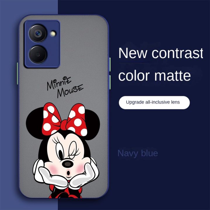 สำหรับ-realme-10-c30-c30s-c35-narzo-50i-50a-prime-minnie-mouse-contrast-ปุ่ม-matte-พลาสติกปลอกผิวเคสนิ่มใส่โทรศัพท์เคสกันกระแทก