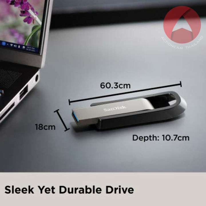 sandisk-extreme-go-usb-3-2-flash-drive-cz810-64gb-usb3-2-metal-sdcz810-064g-g46-ประกัน-synnex-ตลอดอายุการใช้งาน