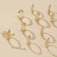 11PCSSet Retro Women Lady Rings Set Snake Star Flower Hollow Fingers Rings Jewelry