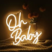 Oh Baby Led Neon Sign Flex Clear Acrylic Light Wedding Decoration Baby Shower Party Home Wall Deocr Custom Neon Sign Bulbs  LEDs HIDs