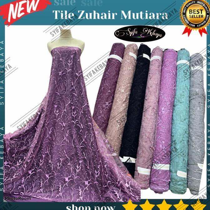 Kain Tile Tulle Mutiara Motif Bahan Kebaya Brukat Brokat Import