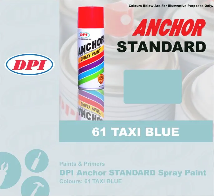 400 ML DPI STANDARD Anchor Spray Paint [ Colours 61 TAXI BLUE ] Lazada