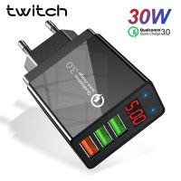 【Chat-support】 SCISSORS MASTER Twitch 3A QC 3.0จอแสดงผลดิจิตอล USB Charger ปลั๊ก EU 3พอร์ต Wall Charger สำหรับ11 Fast Charging สำหรับ