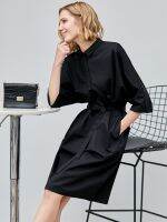 【HOT】✤ Minimalism Loose Womens 2023 New Batwing Sleeve Pullovers SHIRT DRESS 5 Colors Female Clothing 12312006