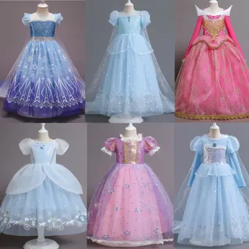 Kids Dresses For Girl Baby Long Party Sleeping Beauty Cosplay Costume Anna  Elsa Dress Girl Princes