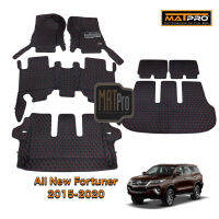 พรมปูพื้นเข้ารูป 5D 6D Premium Fitted Leather Car Mats สำหรับรถรุ่น ALL NEW FORTUNER 2015-2022 (สีดำด้ายแดง)