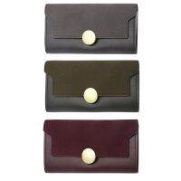 THINKTHENDO Female Long PU Wallet Metal Button Lady Vintage Purse With Cell Phone Pocket Card Holder 9 Slots Long Wallets