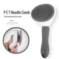 Pet Hair Removal Brush Stainless Steel Needle Comb Automatic Hair Fading Pet Dog and Cat Cleaning Grooming Skin Care Supplies Brushes  Combs