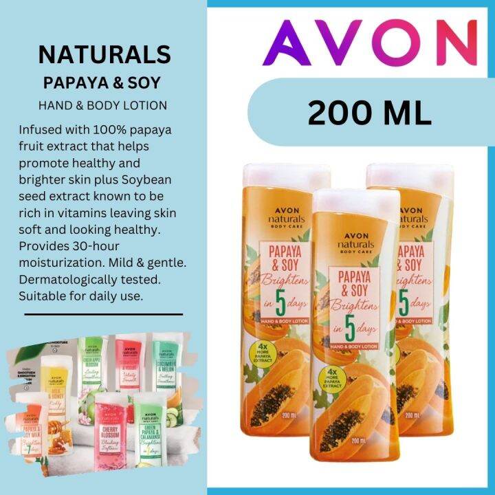 AVON Naturals Papaya & Soy milk Lotion 200ml Lazada PH