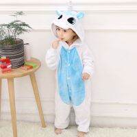 Baju Bayi Perempuan Kigurumi ชุดหมีแพนด้าสำหรับเด็ก,จั๊มสูทตัวการ์ตูนสัตว์ชุดนอนยูนิคอร์นฤดูหนาว