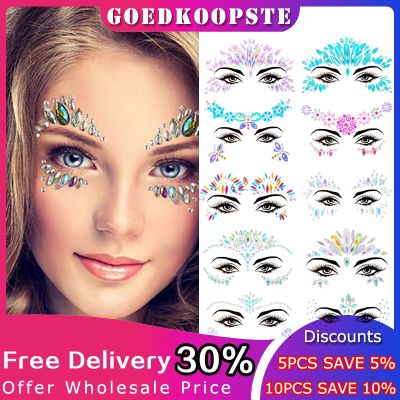 hot！【DT】■❀♕  Face Sticker Glitter Temporary Fake Tattoos for Decoration Stickers