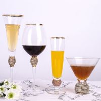 Phnom Penh red wine glass champagne glass creative retro diamond-encrusted wine glass cocktail glass goblet wine set