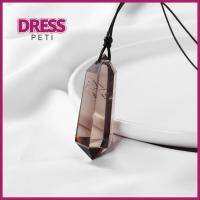 PETI DRESS หินจักระธรรมชาติ จี้คริสตัลห้อยคอ ปริซึมหกเหลี่ยม แบบสองจุด ชาคริสตัลหิน แฟชั่นสำหรับผู้หญิง การรักษารักษาด้วย สร้อยคอหัวคริสตัล ของขวัญเครื่องประดับอัญมณี