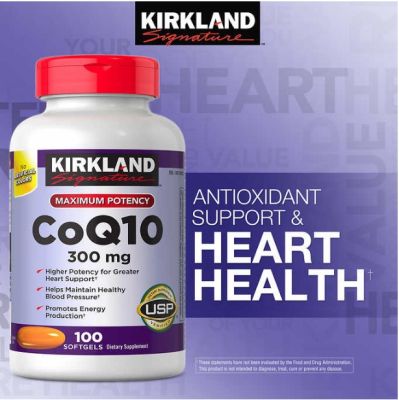 Kirkland Signature CoQ10 300 mg 100 Softgels ของแท้ Exp10/2024