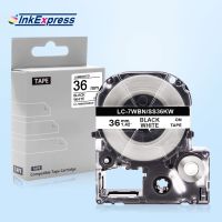 InkExpress 36mm SS36KW Tape For Epson SS36KW Label Tape Black on White For EpsonLW-900P LW-1000P Label Maker King Jim LC-7WBN