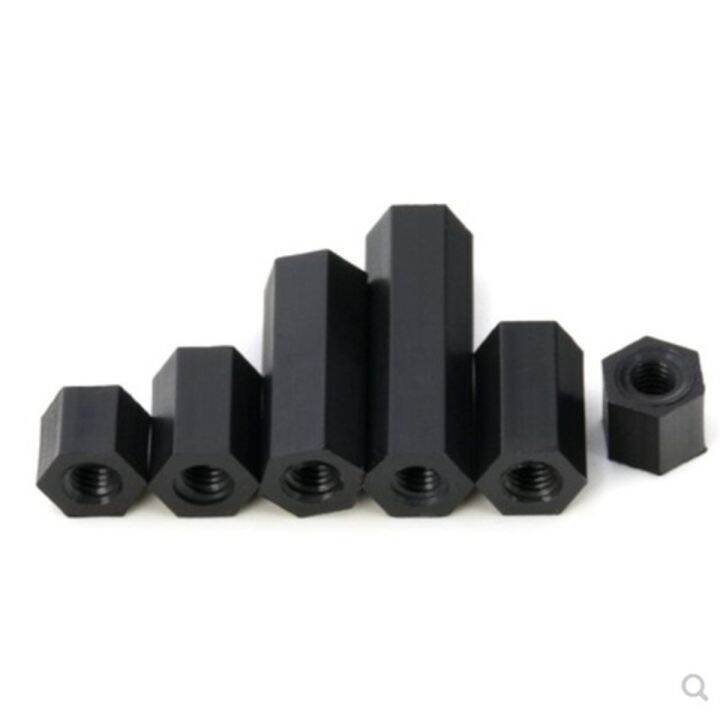 50-pcs-m3-benang-panjang-5-mm-40-mm-hitam-hex-nylon-standoff-spacer-kolom-kepala-datar-double-pass-nylon-plastik-jarak-sekrup