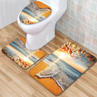 Entrance Doormat Toilet Seat Cover Water Absorption 3Pcs Set Carpets Decoration Home Bath Non-Slip Floor Mat Printing Rug Custom