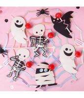 hot！【DT】№✹  12Pcs Card Bat Man Pumpkin Mummy Clip Cookie Decoration Childrens