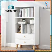 Home Fur ชั้นวางหนังสือไม้ ชั้นวางของอเนกประสงค์ ชั้นวางของ แบบไม้ พร้อมลิ้นชัก สินค้ามีจำนวนจำกัด