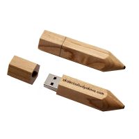 Wooden Pencil USB Flash Drives Free Custom Logo Pen Drive Maple Wood Real Capacity Memory Stick 64GB/32GB/16GB/8G/4G Gift U Disk