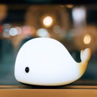 ✖✽ Silicone Whale Touch Sensor Night Light Dimmable Nursery Tabletop Lamp