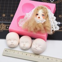 Clay face mold fondant silicone face mold hand-made face anime cartoon character BJD doll face brooch Clay  Dough