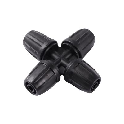 Aquarium irrigation Plastic Lock Nut 4-way connector 8/11mm hose connector garden plug water pipe connector 5 Pcs Pipe Fittings Accessories
