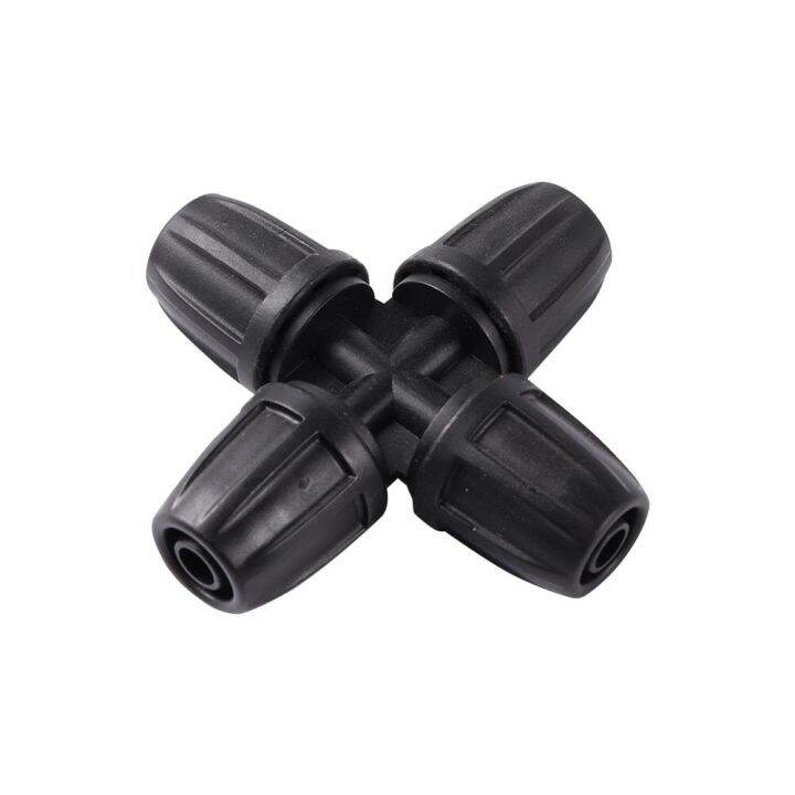 aquarium-irrigation-plastic-lock-nut-4-way-connector-8-11mm-hose-connector-garden-plug-water-pipe-connector-5-pcs-pipe-fittings-accessories