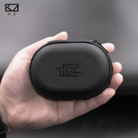 KZ กล่องเก็บแบบพกพา PU กระเป๋าใส่หูฟังวงรีสีดำสำหรับหน่วยความจำ SD การ์ด TF สายข้อมูลเหรียญมีซิปกระเป๋าคาดเอว KZ AS10 ZS10 ZST ES4 EDR1 DQS TRN MT1 TANGZU TFZ อุปกรณ์จัดระเบียบหูฟังเอียร์บัด