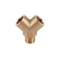 Pneumatic Plumbing Brass Pipe Fitting 1/4 3/8 1/2 BSP Female Male Thread Y Type Copper Butt joint Adapter Coupler Brass Fittings