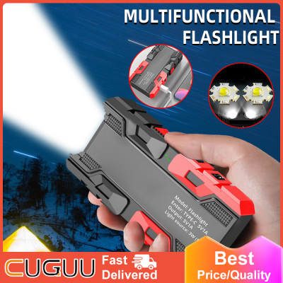 LED กลางแจ้งแบบพกพาไฟฉายธนาคารอำนาจ IPX4กันน้ำ USB ชาร์จกลางแจ้ง LED มินิแบบพกพามัลติฟังก์ชั่ไฟฉายสำหรับตั้งแคมป์ไฟฉายฉุกเฉิน