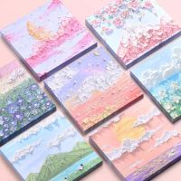 80 Sheets Landscape Painting Memo Notes Decoration Message Stationery Office Supplies