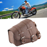 Universal Motorcycle Saddlebag PU Leather Tool Storage Bag Luggage Retro WStrap