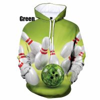 Bowling Sports Hoodies For Men Women Fashion Cool Streetwear 3D Print Autumn Oversized Long Sleeve Sweatshirt Children Pullovers