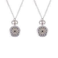 2X Silver Plated Pendant Watch Chain Clock Quartz Watch As Necklace Pocket Watch New