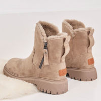 ร้อน, ร้อน★XueChur Ankle Snow Boots Women 2023 Winter Warm Fashion Designer Platform Boots Gladiator Non-slip Plush Flats Shoes Fur Boots Plus Size