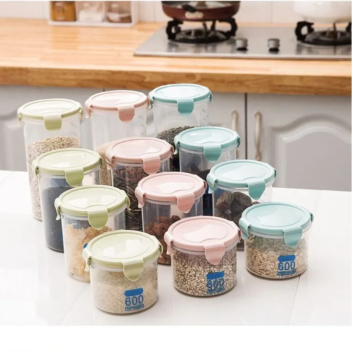Plastic kitchen freshkeeping sealed jar milk powder jar grain storage