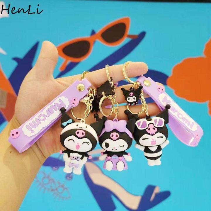 HENLI PVC Kuromi Keychain Cartoon Kuromi Kawaii Kuromi Doll Pendant Key ...