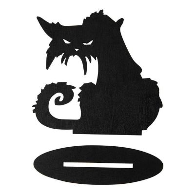 รูปปั้นแมวขนาดเล็กแกะสลักสัตว์เลี้ยงทำจากไม้โต๊ะแมว1ไม้พีซี