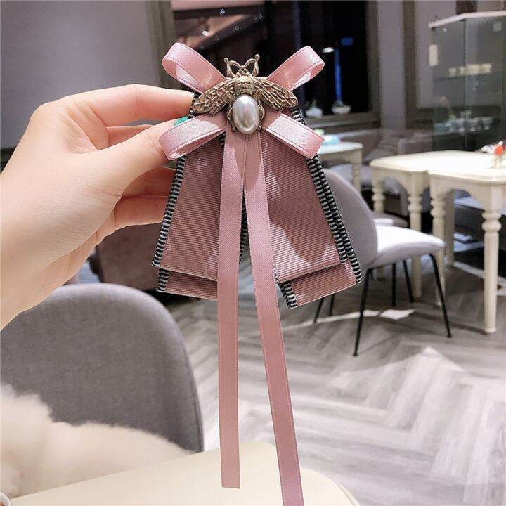 2020-new-korea-style-fashion-cute-pink-bee-bow-long-ribbon-big-bow-tie-for-women-girl-accessory