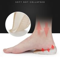 1 Pair Silicone Foot Cushion Soft Gel Sole Heel Cushion Soles Insoles For Shoes Spurs Pain Half Heel Insole Pad Height Increase