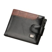【CW】♝■❈  Men Wallets Patchwork Leather Short Male Purse With Coin Card Holder Brand Trifold Wallet Clutch Money